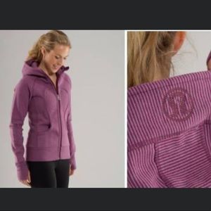 Lululemon Scuba Hoodie Muted Mauve Stripes Galore Microstripe